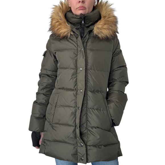 S13 DOWN PUFFER COAT WITH HOOD WATER RESISTANT WINDPROOF WOMEN SIZE SMALL - Picture 16 of 16